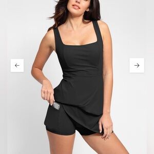 POPILUSH Shapewear Dress Square Neck Workout (pockets on the inner short…